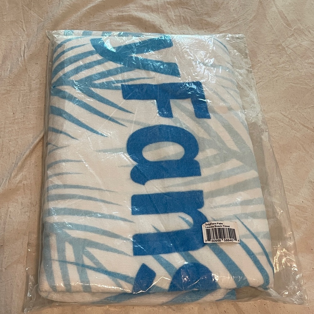 Blue and White Onlyfans Beach Towel